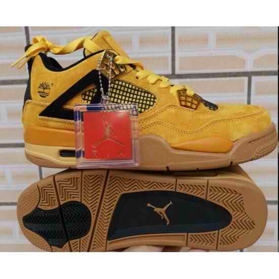 Men Air Jordan 4 Retro Men Shoes Wheat Yellow